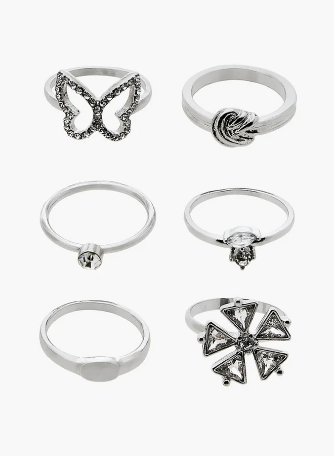 Assorted Metal Ring - Set Of 6